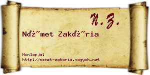 Német Zakária névjegykártya